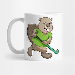 Beaver at Hockey with Hockey bat Mug